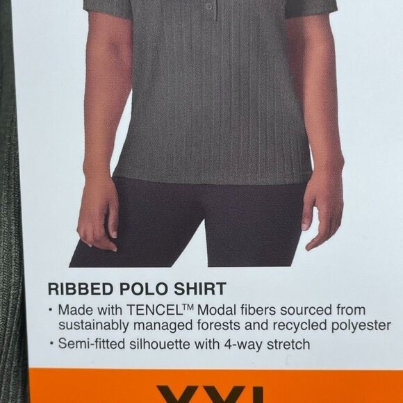 Mondetta Womens Ribbed Polo XXL Tencel Fabric 4-Way Stretch Top a1585 - Picture 4 of 6